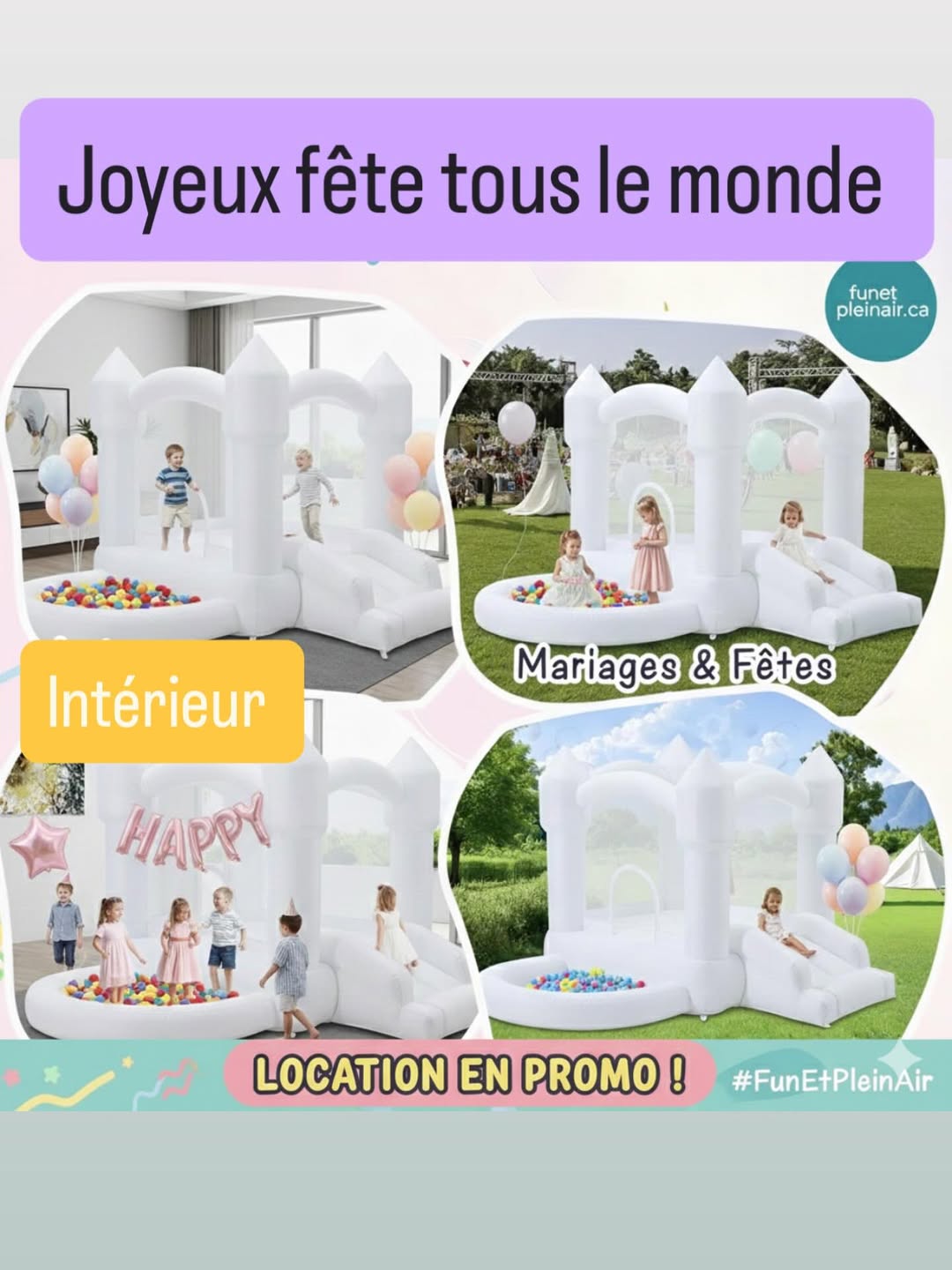 Château gonflable blanc – Location